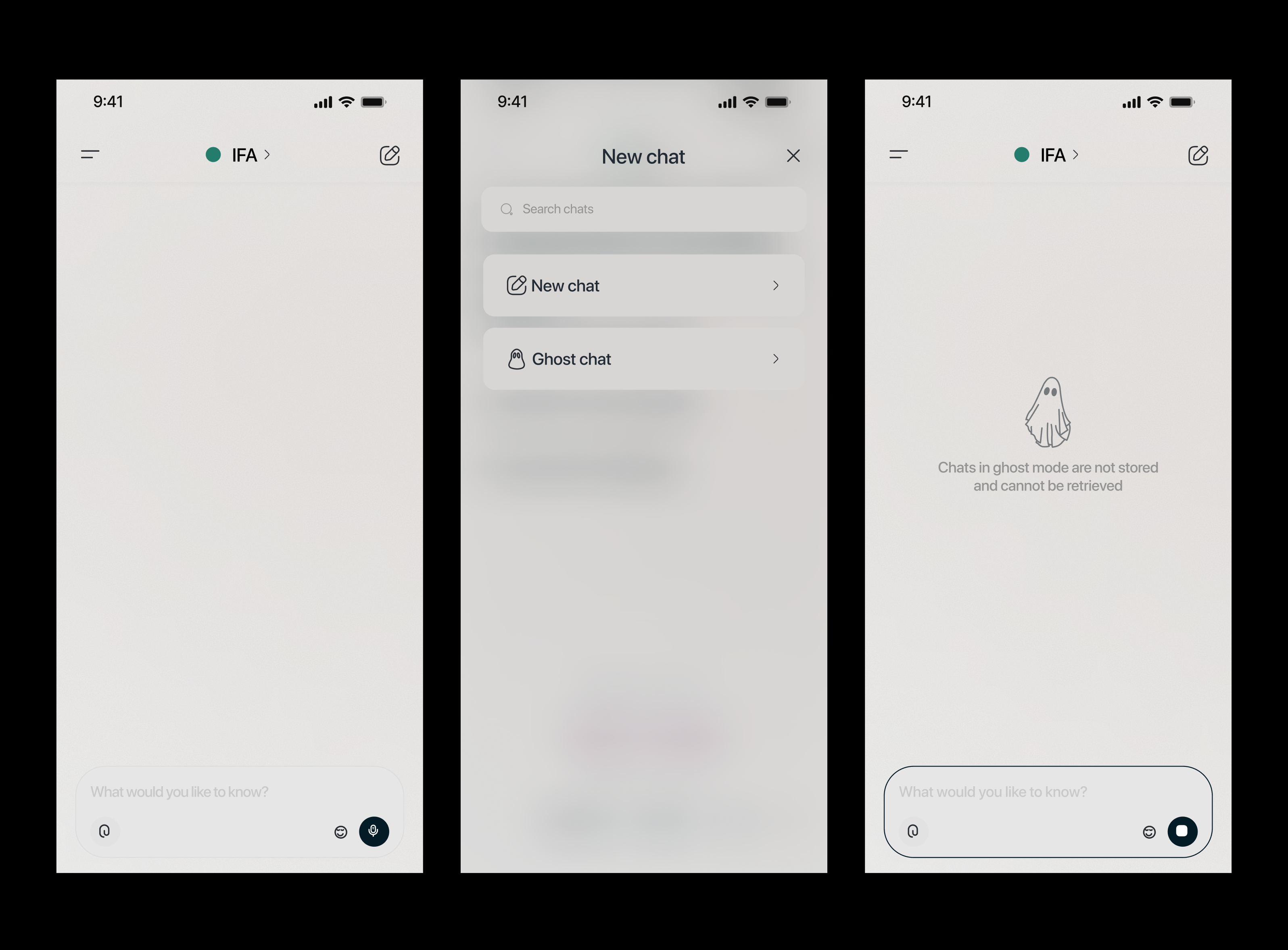Other Screens - Navigation Drawer and Ghost Chat